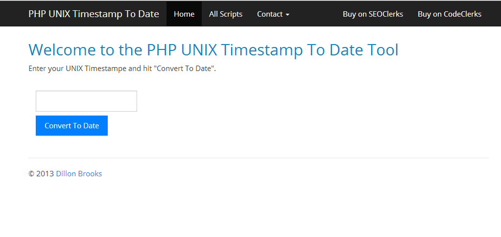 PHP UNIX Timestamp To Date Script + Function Only Version for $3 ...