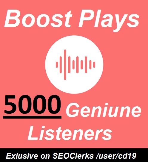 music promotion 5000 unique listeners on your songs track for 8 - seoclerks 5000 instagram followers