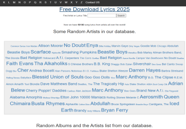 Song Lyrics Script PHP and Song's Database