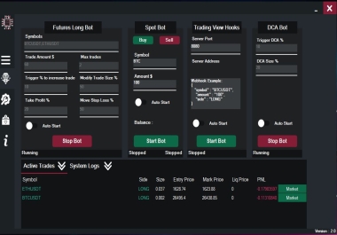 binance auto tradding bot,  Futures,  spot,  DCA & Open trades from Trading View Alerts