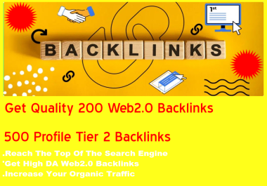 I will create 200 Web2.0 contextual backlinks 500 profile tier 2 backlinks