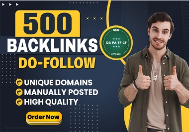 I will do Off Page SEO Backlinks On 500 Unique Domains Link Building