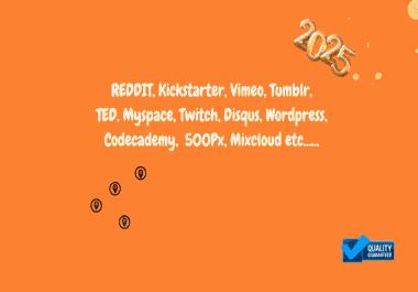 20 Manual Back Links Reddit Vimeo tumblr ted myspace twitch tumblr DA 80 to 99