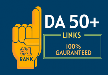 I will Make 50 Backlinks on DA 50+ sites to Rank on 1 page of google