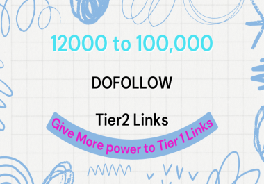 12000 DOFOLLOW tier 2 backlink boost to tier 1