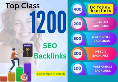 Top class 1200 plus unique domain do-follow SEO backlinks