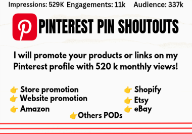 I will promote 3 link on my Pinterest