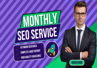 Monthly off page SEO service with link building,  backlinks