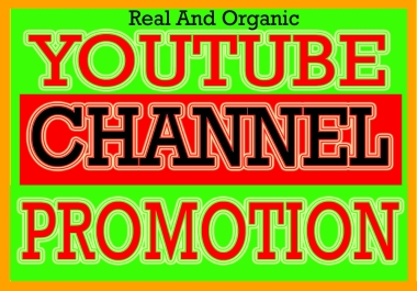 I will Do YouTube Chanel Promote Via Genuine Organic Account User