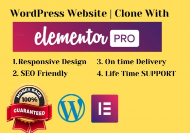 Design,  clone responsive wordpress website using elementor pro