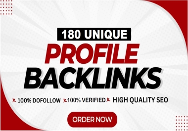 180 Unique Profile Backlinks From High Authority Sites