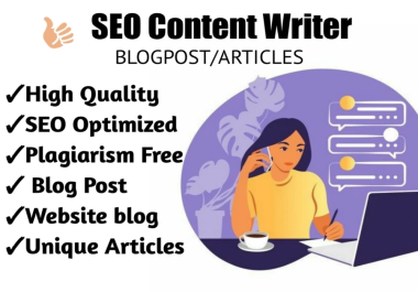 10 articles of 1000 words SEO article writing,  blog post writing or content writing for any business