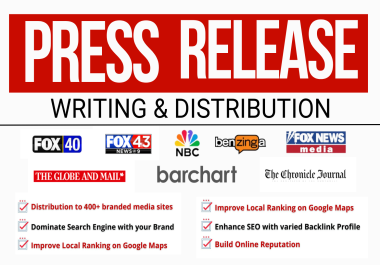 Press Release Writing and Distribution to 450+ sites