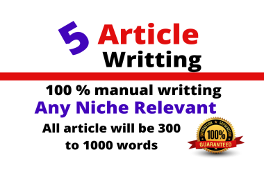 I will write 5 SEO friendly article for any niche