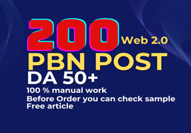 I will write & publish 200 article in my blog web20 sites 300-500 words