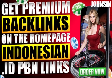 Do 15 Premium Backlinks on the Homepage Indonesian. ID PBNs Site High DA/DR Fast Ranking on Google