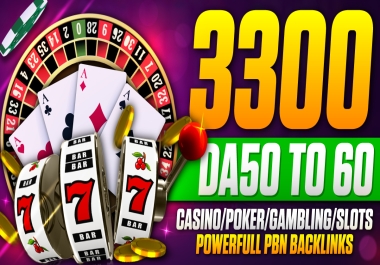 PowerFull Domains 3300 PBN DA50 To 60 Casino Poker Judi slots Gambling Dofollow Permanent Backlinks