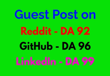 Buy Reddit,  GitHub & LinkedIn SEO guest posts to get high DA backlinks - Wikipedia alternative SEO