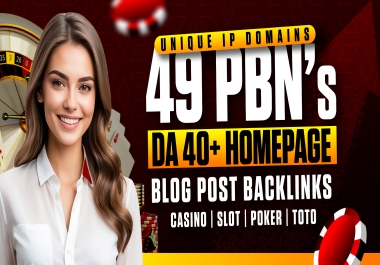 BUILD 49 DA 40+ Homepage PBN Blogpost Backlinks