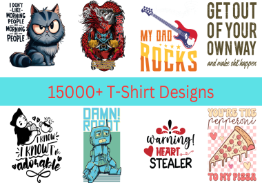 I Will Send 15000 T-Shirt Design Bundle For Print On Demand Business