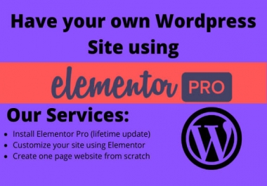 I will design your wordpress website using elementor pro