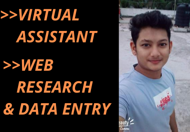 I will be your virtual assistant for data entry, data collection, data mining