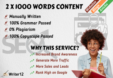 2000 Words HQ Content in 48 hours