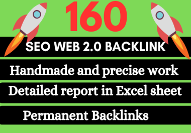 Manually 160 High Quality WEB 2.0 SEO Backlinks