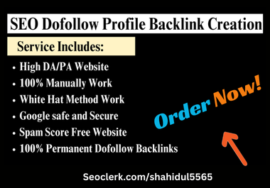Profile backlink creation with Dofollow Backlinks On High DA Website