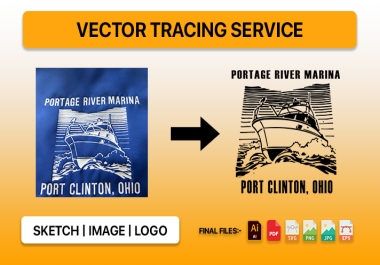 I will be expert vector trace,  redraw,  and recreating logo and image