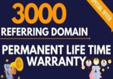 I will build referring domain 3000 SEO backlinks for website ranking