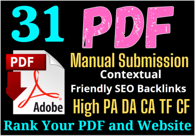 Handmade Top 31 High Authority File or PDF Sharing with contextual Friendly SEO Backlinks
