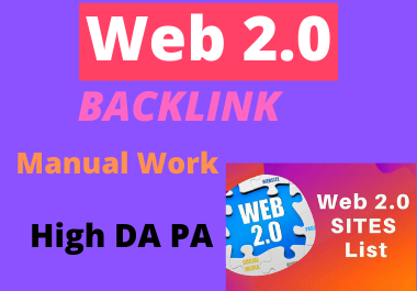 20 Manual Web 2.0 Backlinks Dofollow high quality permanent link building