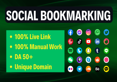 Create 100 SOCAL B00KMARKING Dofollow Backlinks -DA50+