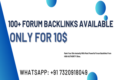 I Will Create 100 Forum Backlinks On Your Site