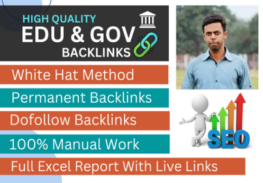 I will provide unique 40 edu and gov backlinks on high authority website manually