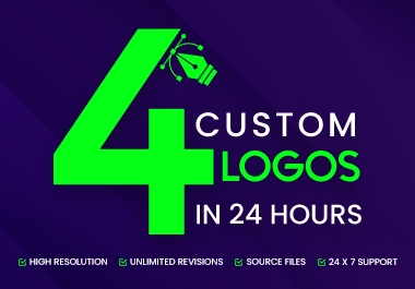 4 creative logo designs for you in just 24 hours