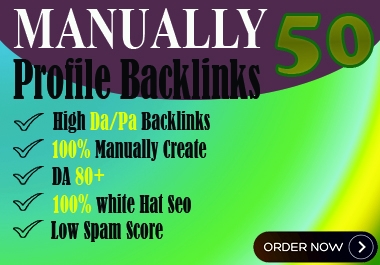 I will give you 50 profile backlinks with DA 80+ to help Google rank your website.