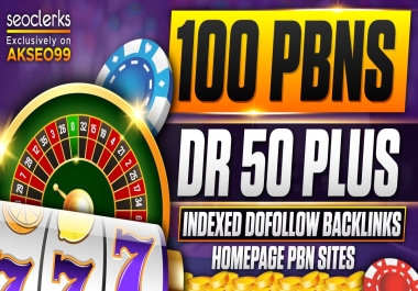 Get Unique 100 PBN DR 70 To 50 Dofollow Homepage Backlinks