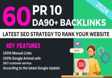 Seoclerk Unique 60 Manual 90+ DA PR9,  PR10 Backlinks Service 2024