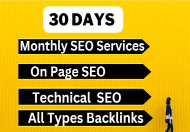 30 Days Monthly SEO Services For Your Website Quality Ranking