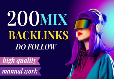 I will 200 mixed seo backlinks with high da pa DR