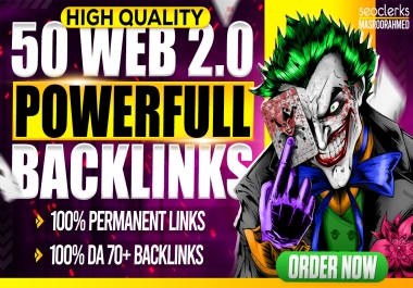 Make 50 super powerfull web 2.0 backlink with DA 70