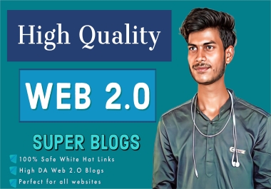 Build 50 High da web 2 O blogs with contextual backlinks for manual Link building