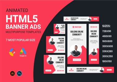 I will do amazing animated HTML5 banner ads for google adwords