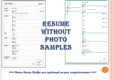 Professional Resume Builder - With or Without Photo