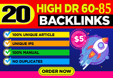 i well create 20 High Authority Quality SEO Backlinks Link Building.