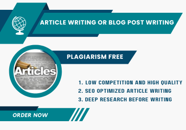 Write 5 SEO optimized article writing or blog post writing or content writing