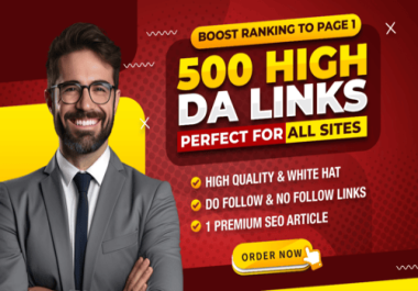 Create 500 Mix high Quality Backlinks DA 50+ Article submission,  PDF,  Web2.0 links