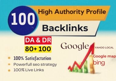 100 High-Quality SEO Profile Backlinks DA & DR 80+ Link Building